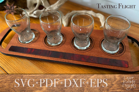 Beverage Tasting Flight Digital Download for laser cutters - Welcome Home Custom