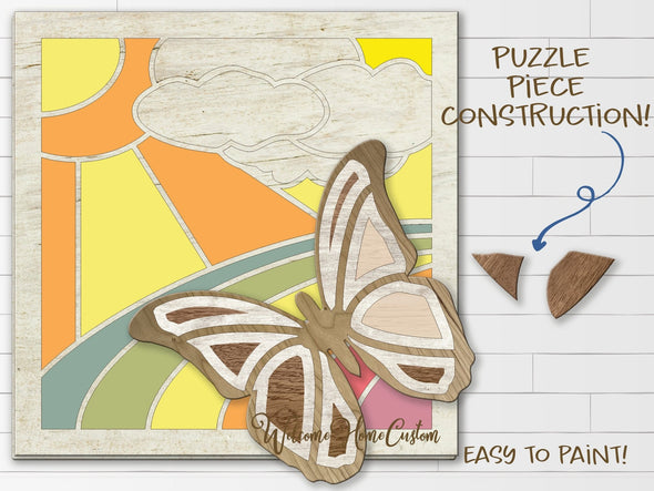 Butterfly Laser cut files 3D paint kit files for laser cutter such as glowforge by Welcome home custom - Welcome Home Custom