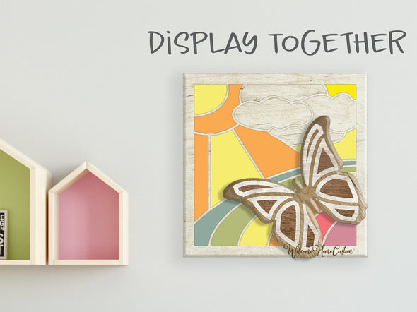 Butterfly Laser cut files 3D paint kit files for laser cutter such as glowforge by Welcome home custom - Welcome Home Custom