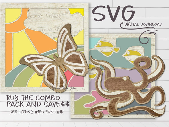 Butterfly Laser cut files 3D paint kit files for laser cutter such as glowforge by Welcome home custom - Welcome Home Custom