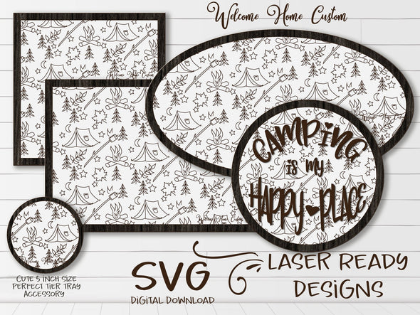 Camping SVG Laser cut files Pattern for Glowforge and other laser cutters by Welcome home custom - Welcome Home Custom