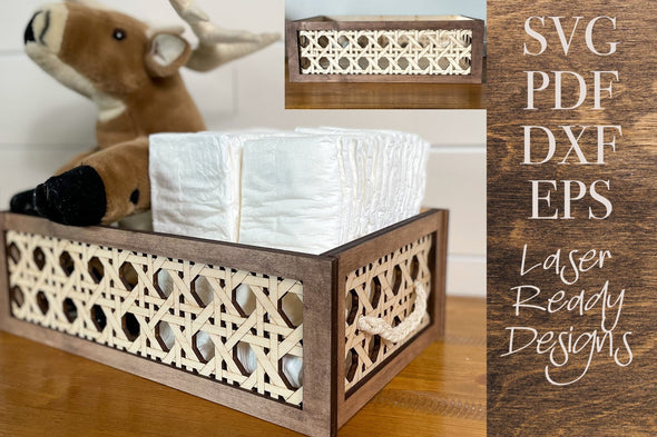 Cane Weave Decorative Box laser ready design - Welcome Home Custom