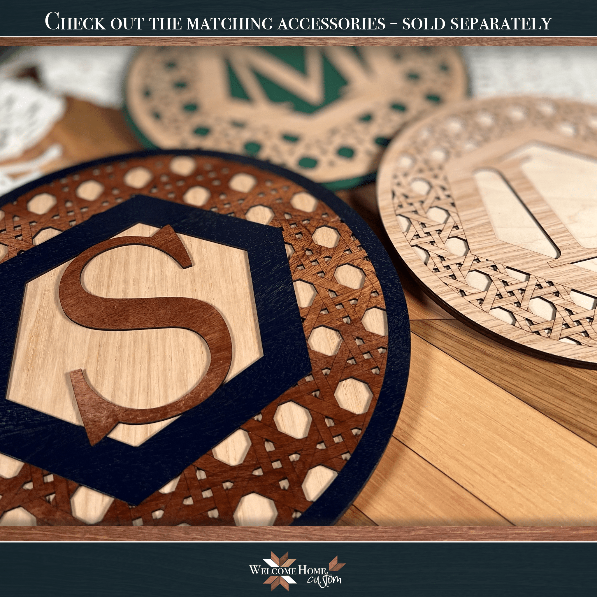 Cane Weave Rattan Monogram Wine Server Laser cut File – Welcome Home Custom