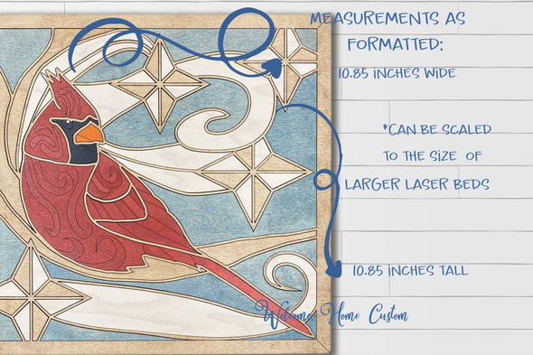Cardinal laser cut files - SVG / DFX - for Glowforge projects - Cardinal Memorial paint kit - DIY paint kit - by Welcome home custom - Welcome Home Custom