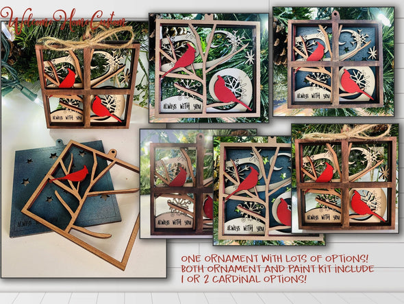 Cardinal laser cut files - SVG PDF - for Glowforge projects - Cardinal Memorial paint kit - DIY paint kit and ornament - Welcome Home Custom
