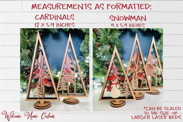 Cardinal SVG Laser cut files - Cardinal and Snowman winter set - winter decor - Mantel decor - Christmas decor - memorial remembrance gift - Welcome Home Custom