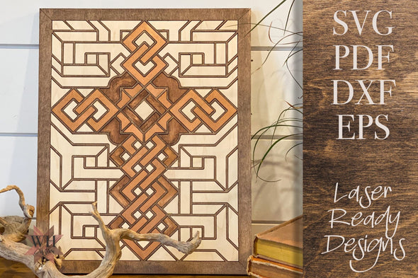 Celtic Cross Laser SVG Files - Barn quilt wood Cross digital download - Farmhouse Cross - Easter DIY paint kit - formatted for Glowforge - Welcome Home Custom