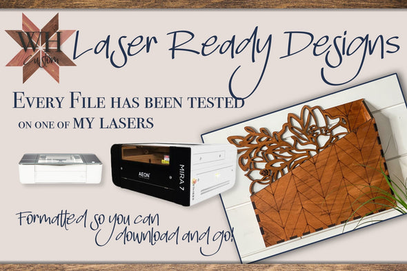 Chevron Floral Hanging Inbox Laser Cut File - Digital Download SVG PDF DXF - Home Organization Decor - Mothers Day Gift - Teacher Gift - Welcome Home Custom
