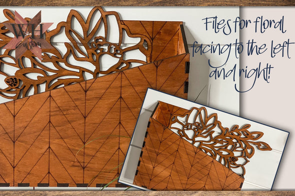 Chevron Floral Hanging Inbox Laser Cut File - Digital Download SVG PDF DXF - Home Organization Decor - Mothers Day Gift - Teacher Gift - Welcome Home Custom