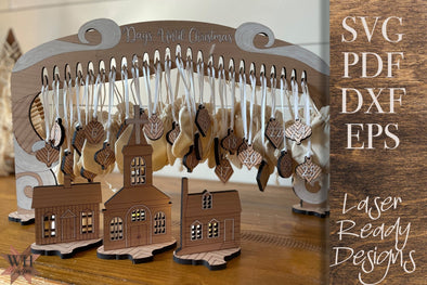 Christmas Countdown Advent Calendar Laser cut file - Welcome Home Custom