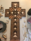 Cross SVG laser cut file for Glowforge projects for Easter or farmhouse decor with mosaic and stain glass inspiration by welcome home custom - Welcome Home Custom
