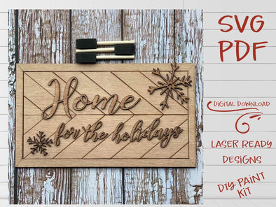 DIY paint kit Laser cut Files - Wood Quilt for Glowforge projects - Barn quilt SVG PDF - Welcome Home Custom - Welcome Home Custom