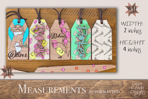 Easter Basket tags laser cut files - Easter DIY paint kit - Easter Decor - Easter Basket tags - for Lasers such as Glowforge SVG PDF - Welcome Home Custom