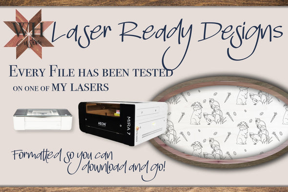 Easter Sign Pack Laser Cut files - Easter Decor bundle - Easter bunny signs with frames - for Lasers such as Glowforge SVG PDF EPS - Welcome Home Custom