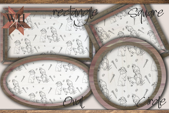 Easter Sign Pack Laser Cut files - Easter Decor bundle - Easter bunny signs with frames - for Lasers such as Glowforge SVG PDF EPS - Welcome Home Custom