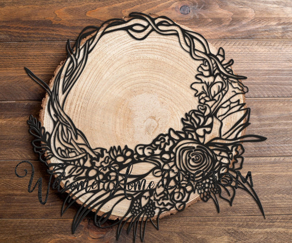 Floral Wreath SVG Laser cut files for Glowforge projects with multiple variations - Mother's day and spring decor by Welcome Home Custom - Welcome Home Custom