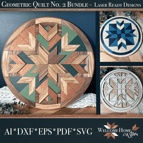 Geometric Round No. 2 Bundle Laser cut files - Create stunning wall decor - Welcome Home Custom