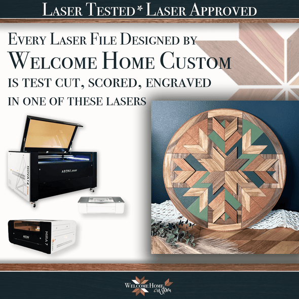 Geometric Round No. 2 Bundle Laser cut files - Create stunning wall decor - Welcome Home Custom