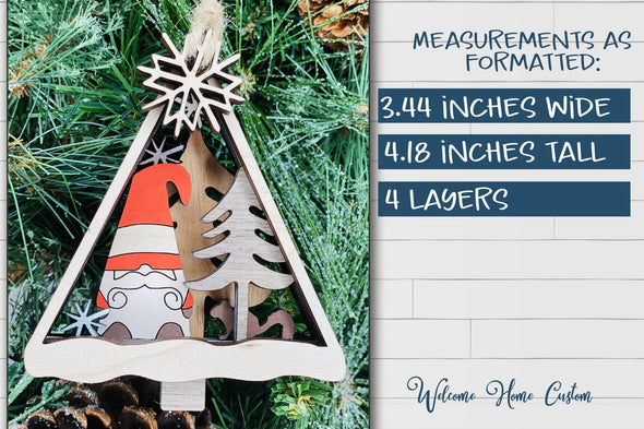 Gnome Ornament laser cut files - Grumpy Gnome for Glowforge - DFX PDF SVG - Personalized Ornament - Digital Download - Funny Ornament - Welcome Home Custom