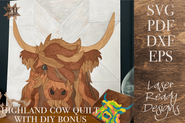 Highland Cow showstopper and DIY laser cut files - Welcome Home Custom