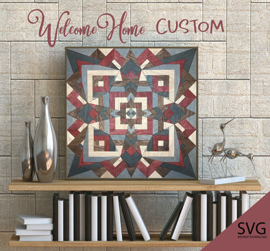 SVG quilt CUT by COLOR instant download Lotus pattern formatted 24 X 24 inches Wood Sign Party works with lasers such as glowforge Cricut