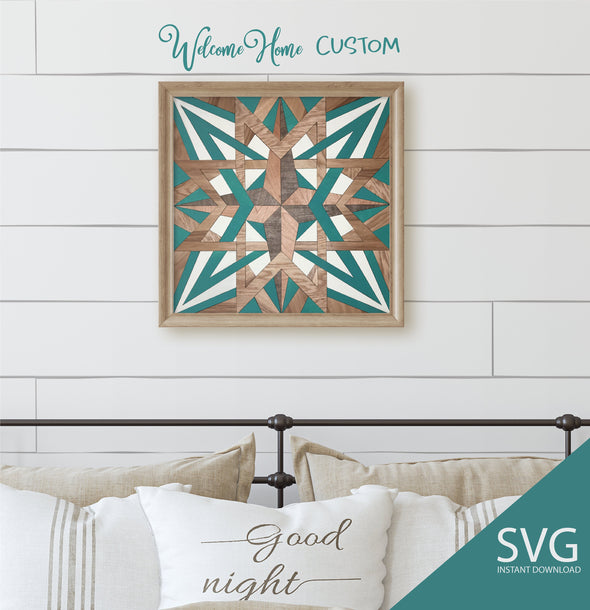 Quilt Laser cut files for Glowforge projects with STAR Compass design includes Cricut Silhouette file by Welcome Home Custom