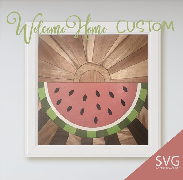 Watermelon SVG Laser cut files for Glowforge projects with Sunshine design includes Cricut Silhouette file by Welcome Home Custom