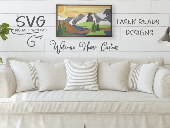 Mountain SVG Laser Cut Files for lasers such as Glowforge  - The Mountains are calling  - Host Online Paint Parties by Welcome home custom