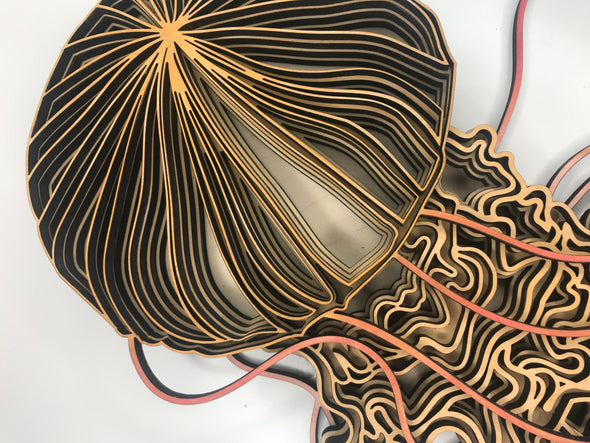 Jellyfish SVG Laser cut files 5 layered Pacific Sea Nettle for Glowforge projects by Welcome Home Custom