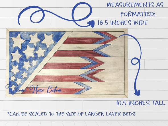 American Flag Laser Cut Files for lasers such as Glowforge - July 4 SVG  by Welcome home custom