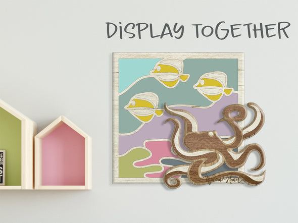 Octopus Laser cut Glowforge files Octopus 3D SVG files for laser cutter by Welcome home custom