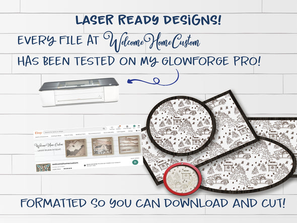 Christmas Truck SVG Laser cut files Pattern for Glowforge and other laser cutters by Welcome home custom