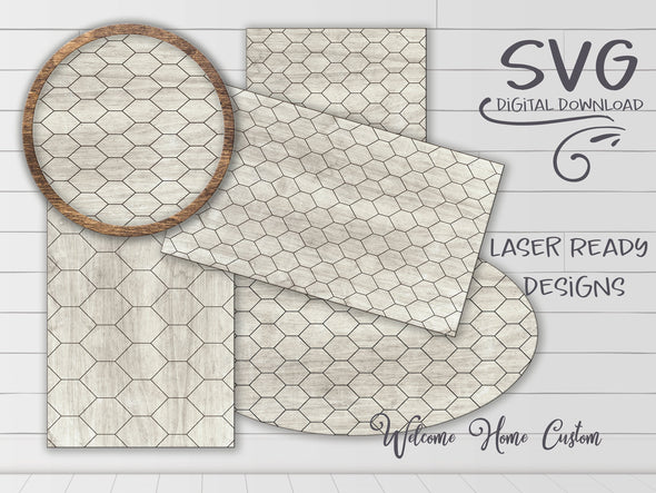 Chicken Wire SVG for Glowforge laser cut files Welcome home custom