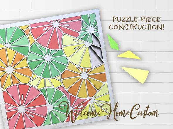 Fruit puzzle SVG Laser Cut Files for lasers such as Glowforge by Welcome home custom