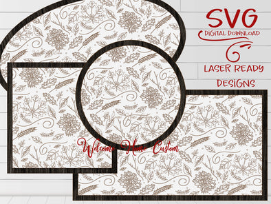 Fall Leaves SVG Laser cut files Pattern for Glowforge and other laser cutters by Welcome home custom