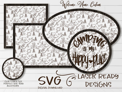 Camping SVG Laser cut files Pattern for Glowforge and other laser cutters by Welcome home custom