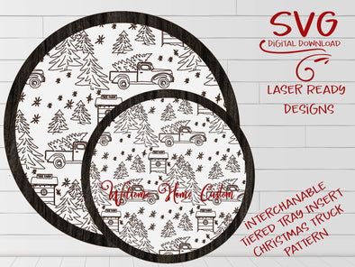 Christmas Truck SVG Laser cut files  - Tiered Tray Insert -  for Glowforge projects and other laser cutters by Welcome home custom
