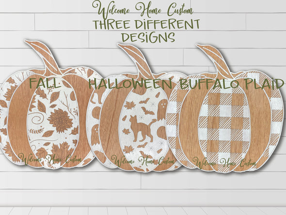 Pumpkin SVG Laser Cut Files for Glowforge projects - buffalo plaid, halloween, fall harvest patterns -  Digital Download- SVG / PDF