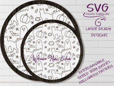 Halloween SVG Laser cut files  - Tiered Tray Insert for Glowforge projects and other laser cutters by Welcome home custom