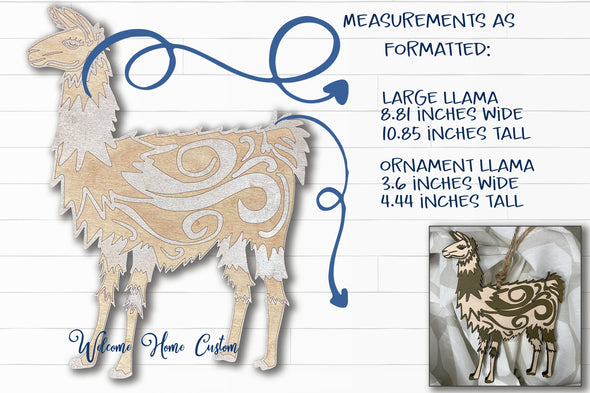 Llama SVG Laser cut files for Glowforge projects - LLAMA Drama - Christmas llama svg - mama llama - includes ornament - welcomehomecustom