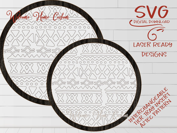 Aztec SVG Laser cut files  - Tiered Tray Insert for Glowforge projects and other laser cutters by Welcome home custom