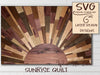 Sunrise Barn Quilt SVG Laser cut files - Glowforge projects - sun design - fits in 20 x 12 inch lasers - Cut by color- 36 inch x 24 inch