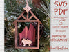 Nativity Ornament SVG laser cut files - Manger Nativity scene for Glowforge - Christmas Decor - Baby Jesus - Minimalist Ornament