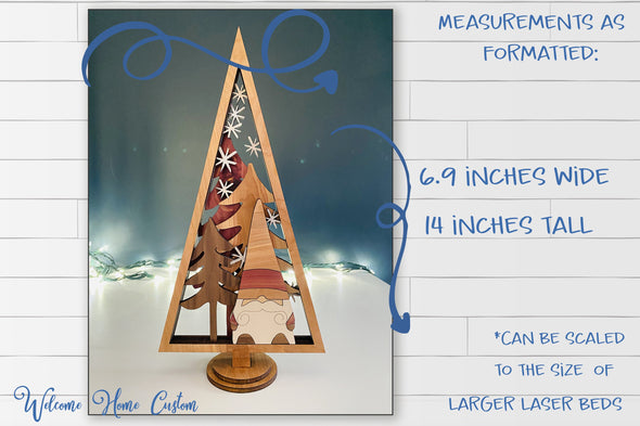 Gnome SVG Laser cut files - 4 layered winter Gnome design - winter decor - Mantel decoration - Christmas decor - PDF SVG Digital Download