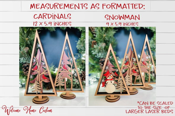 Cardinal SVG Laser cut files - Cardinal and Snowman winter set - winter decor - Mantel decor - Christmas decor - memorial remembrance gift