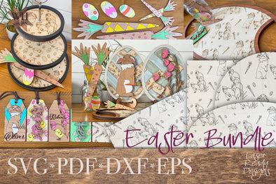 Easter Cut File Mega Bundle Sign Pack - Easter DIY paint kit - Easter Decor - Easter Basket tags  -  for Lasers such as Glowforge SVG PDF
