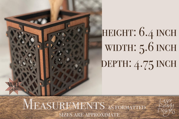 Iron Gate Utensil Holder - Candle Holder - Digital Design for laser cutters - Welcome Home Custom