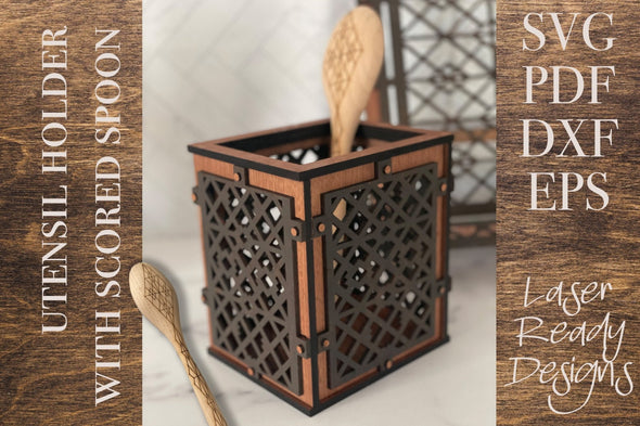 Iron Gate Utensil Holder - Candle Holder - Digital Design for laser cutters - Welcome Home Custom