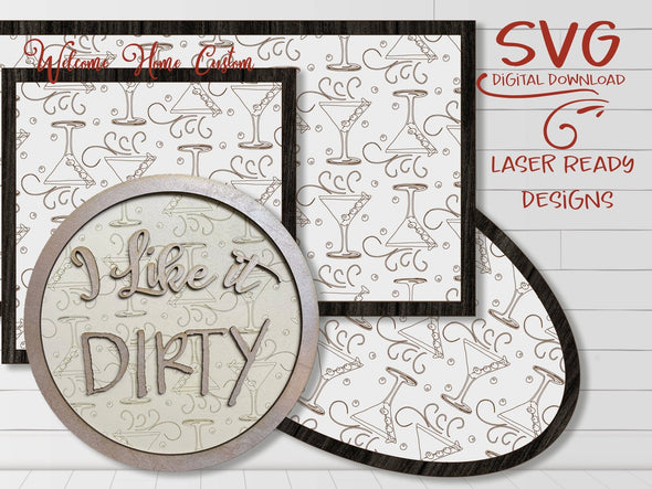 Martini SVG Laser cut files Patterns for Glowforge and other laser cutters by Welcome home custom - Welcome Home Custom