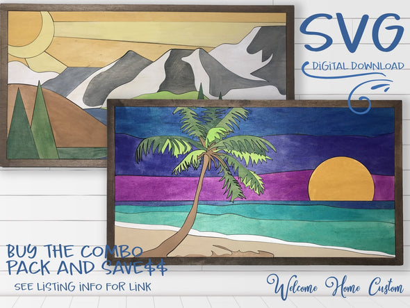 Mountain SVG Laser Cut Files for lasers such as Glowforge - The Mountains are calling - Host Online Paint Parties by Welcome home custom - Welcome Home Custom